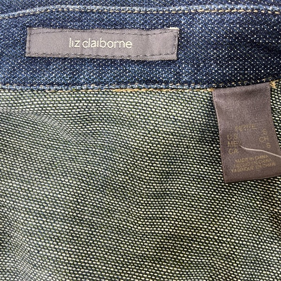 Liz Claiborne Denim Jacket with Painted Rose SP - Picture 4 of 4